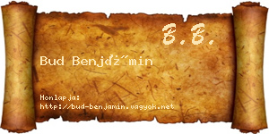 Bud Benjámin névjegykártya